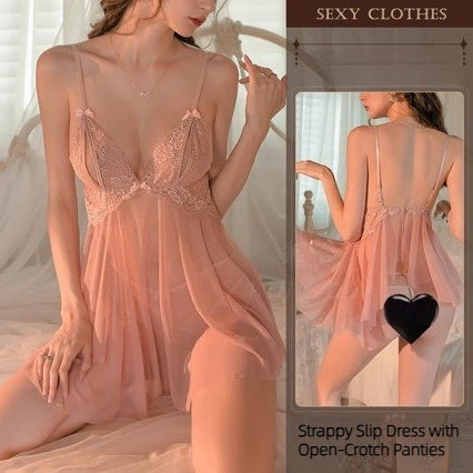 Deep-V Lace Slip Dress